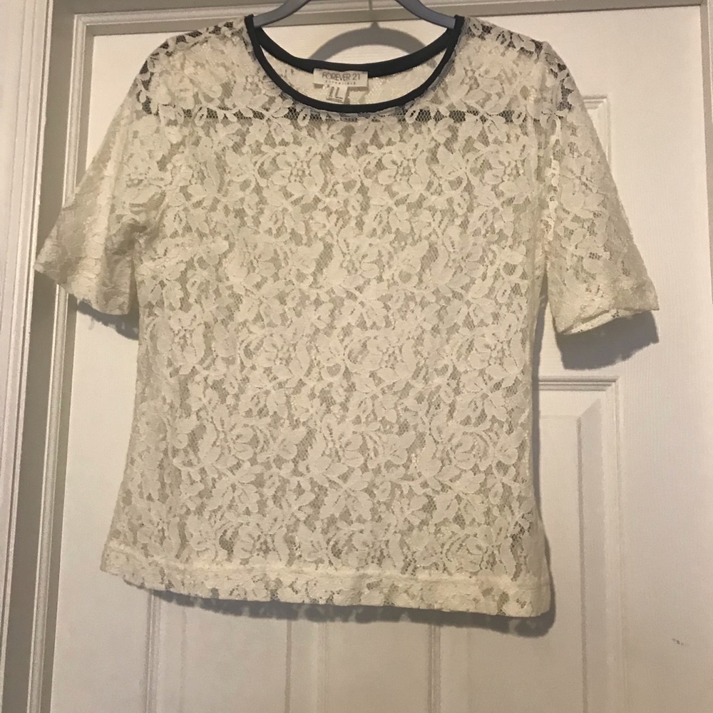 Forever 21 white lace shirt